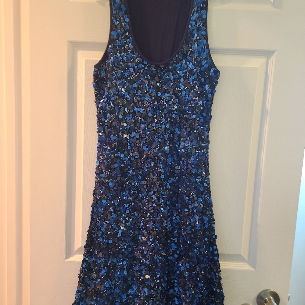 Navy Blue sequin short dress